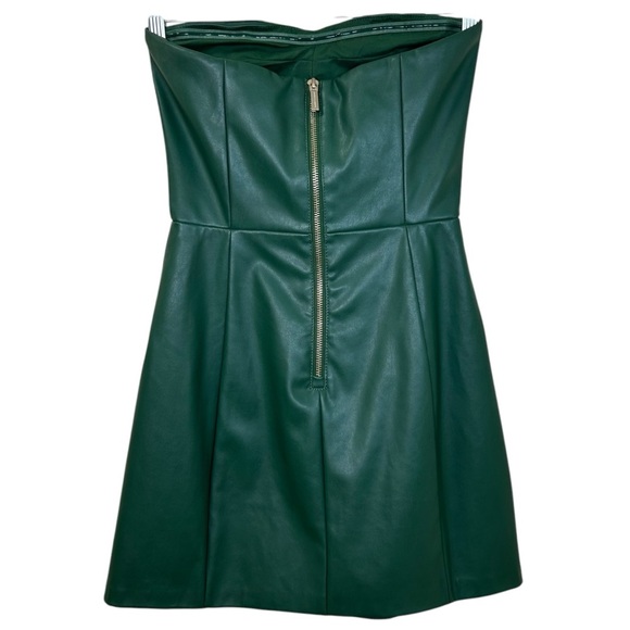 Armani Exchange - Women’s Strapless Dress, Studded Faux-Leather - Green, Size 0 - Picture 5 of 17